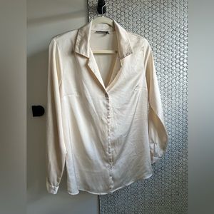 Lightweight satin collared blouse. Never worn, washed once.